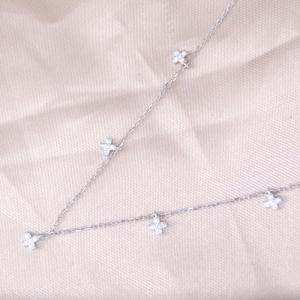 Sterling Silver Cubic Zirconia Single Stone Necklace With Cross Shape