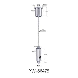 Satin Silver Suspension Cable Kit For Led Panel Lighting Systems YW86474