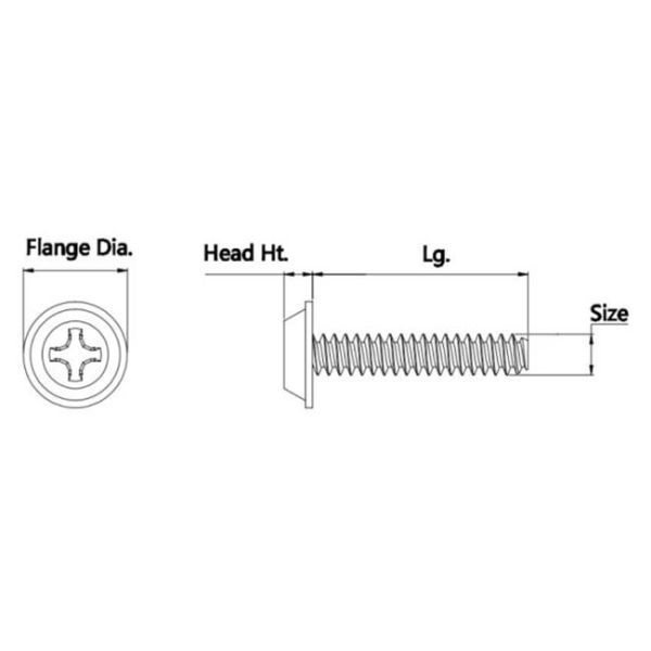 M2.6 201 Stainless Steel Self Tapping Screws Rounded Head Blunt Lamps Use