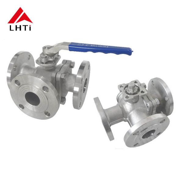 Buy 3 Way Ball Valve Titanium Full Port Ball Valve Gr1 with Flange Connections at wholesale prices