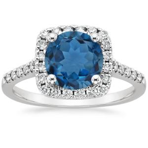 Girls CZ Accents Blue Topaz Ring With 925 Sterling Silver