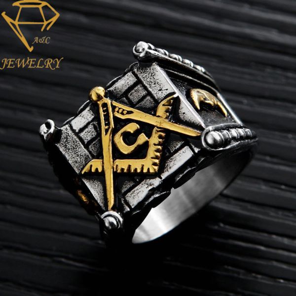 Buy Stainless Steel Antique Men'S Masonic Ring at wholesale prices