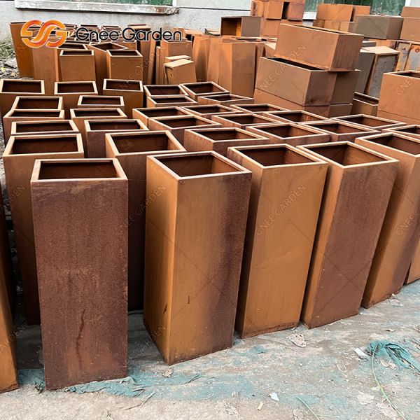 Rusty corten planter garden decoration flower pot/Corten Steel Rusty Planter