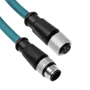 Alvin's Cables M12 8 Pin Male to 8 Pin Female A-Code Cat6a High-Flex Shielded